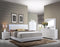 Lorimar Eastern King/Queen Bed (HB w/LED), White PU & Chrome Leg